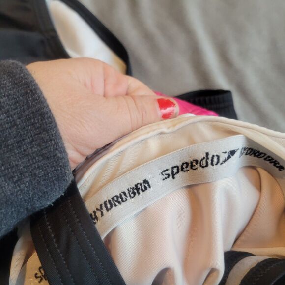 Speedo Swim Womens Size 10 Black Beach One-Piece Powerflex Eco Swimsuit Modesty - Picture 6 of 13